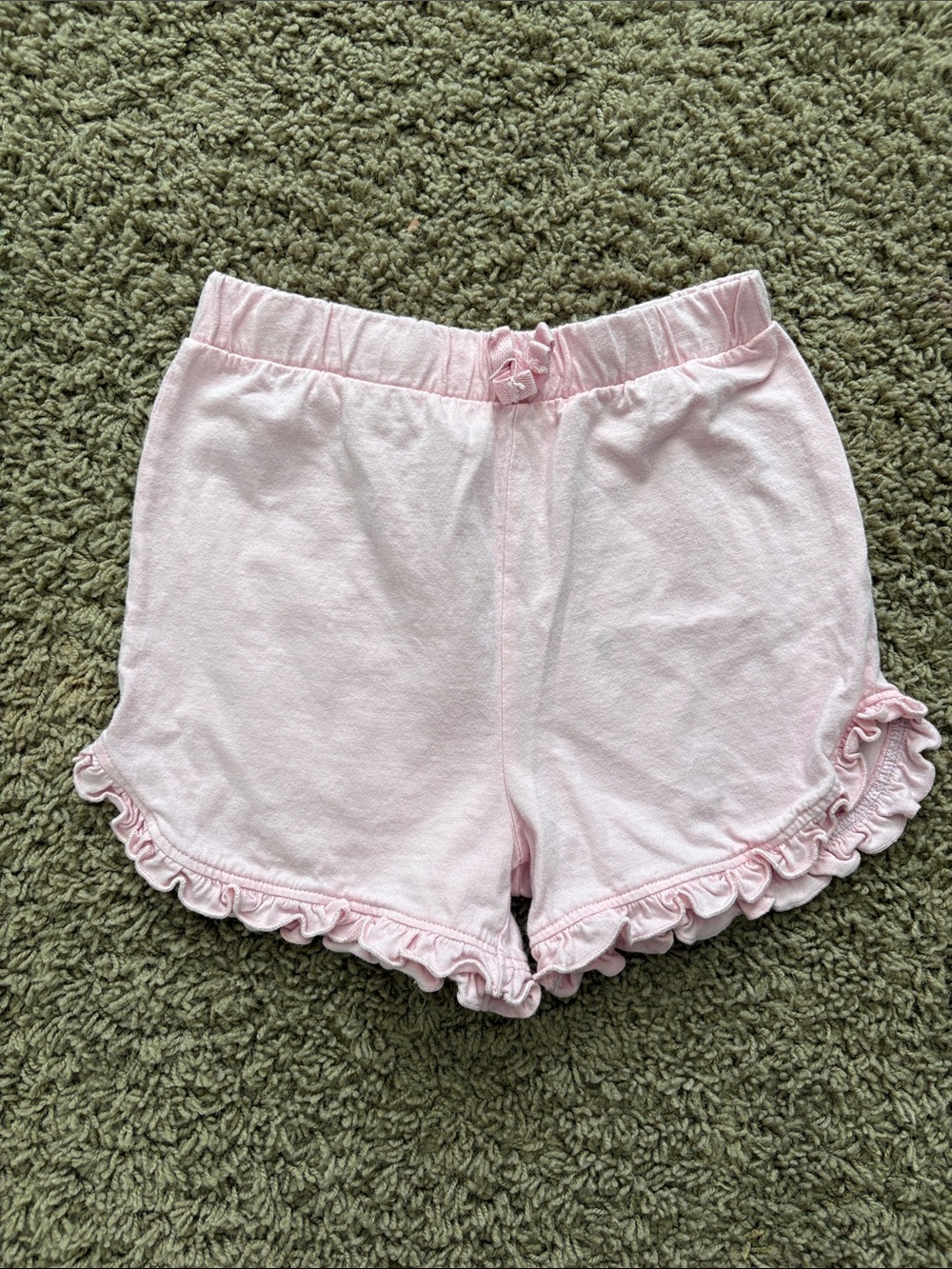 Girls Pink Ruffle Hem Shorts